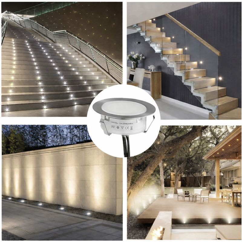 Lot de 8 spots LED d'extérieur encastrables, 3 W, DC12-24 V, IP67, antireflet, angle de 90 °, étanches, livraison gratuite