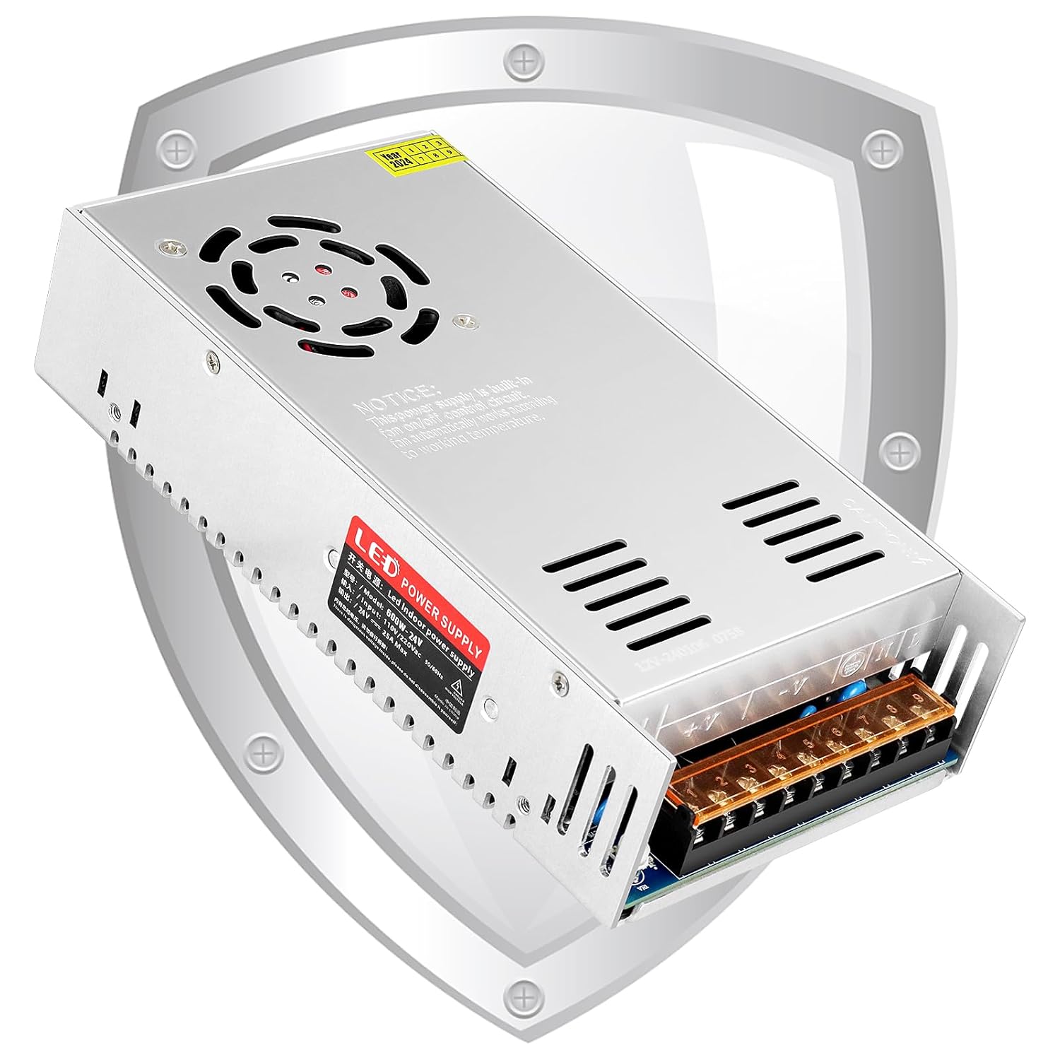 DC 12 V/24 V Schaltnetzteil 300 W–600 W, AC 110/220 V Eingang, Hochleistungs-LED-Treibertransformator, Kühllüfter-Metallgehäuse, CE/FCC/RoHS-zertifiziert