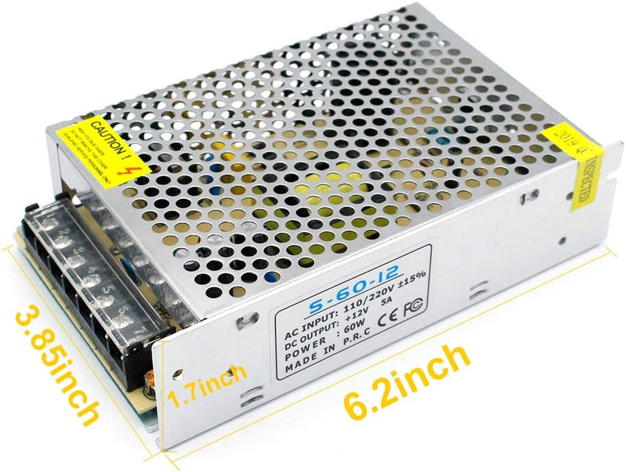 DC 12 V/24 V Schaltnetzteil 60 W–250 W, AC 110/220 V Eingang, Konstantspannungs-LED-Treibertransformator, Metallgehäuse mit Schraubklemmen, CE/FCC/RoHS-zertifiziert