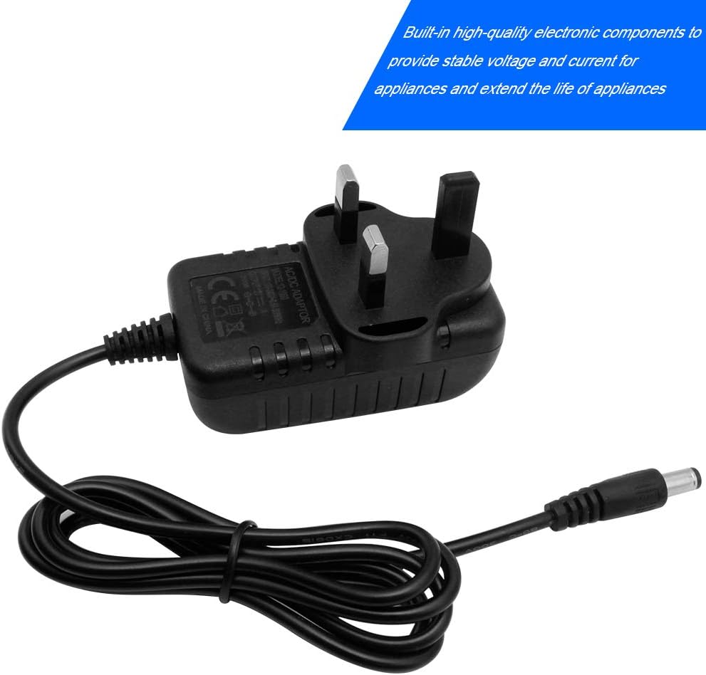 12-V-Netzteiladapter 12 W/24 W, AC 100–240 V Eingang, Wandstecker-Transformator, schwarzes Gehäuse – US/UK-Stecker, LED-Treiber für Streifen/CCTV/Elektronik 