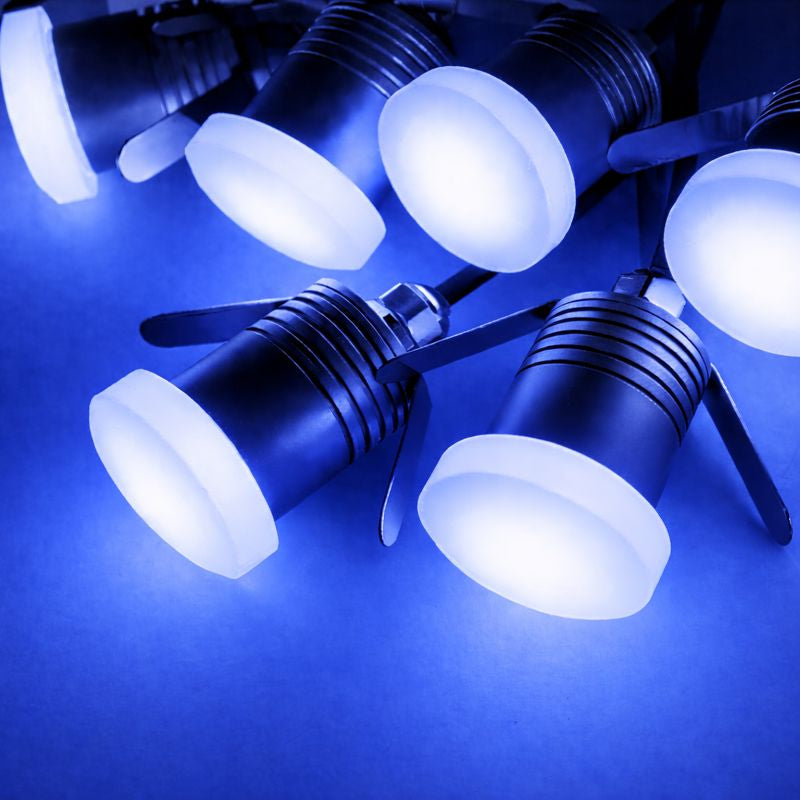 8/10-Pack  Moonlight LED Step Lights – 1W | 3000K / 4000K / 6000K & Red / Green / Blue | DC12–24V | IP65 Waterproof Anti-Glare Inground & Wall Lights