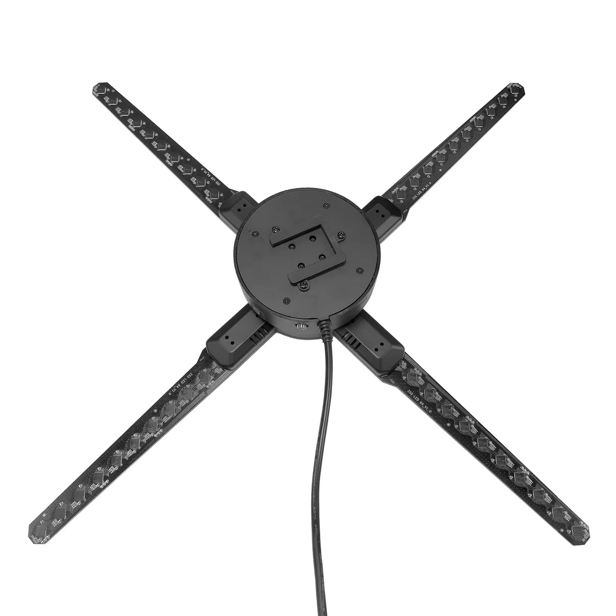 FL-SY Series 65cm to 100cm (25.6–39.4 inch) Medium Size | 3D Hologram Fan LED Display | Flat Fan Synchronous Control | Holographic Advertising Fan | Fan Only / Fan with Tripod Floor Stand / Ceiling Mount | 4 Blades, Power Adapter Included