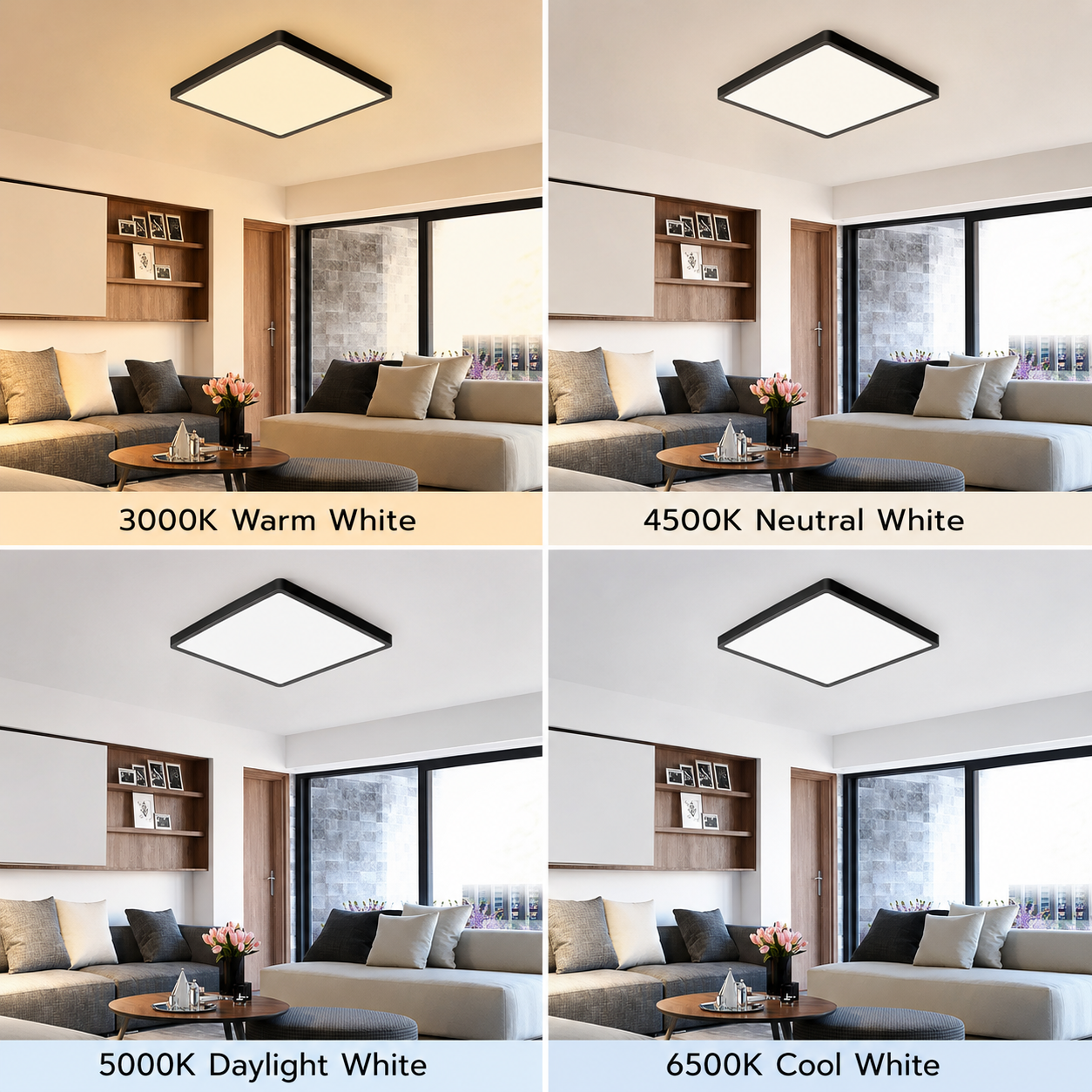 9,0 Zoll quadratische LED-Deckenleuchte – 18 W – Weiß – 3000 K / 4500 K / 5000 K / 6500 K – Deckenleuchte zur Unterputzmontage – Lokaler Lagerbestand (US/UK/DE)
