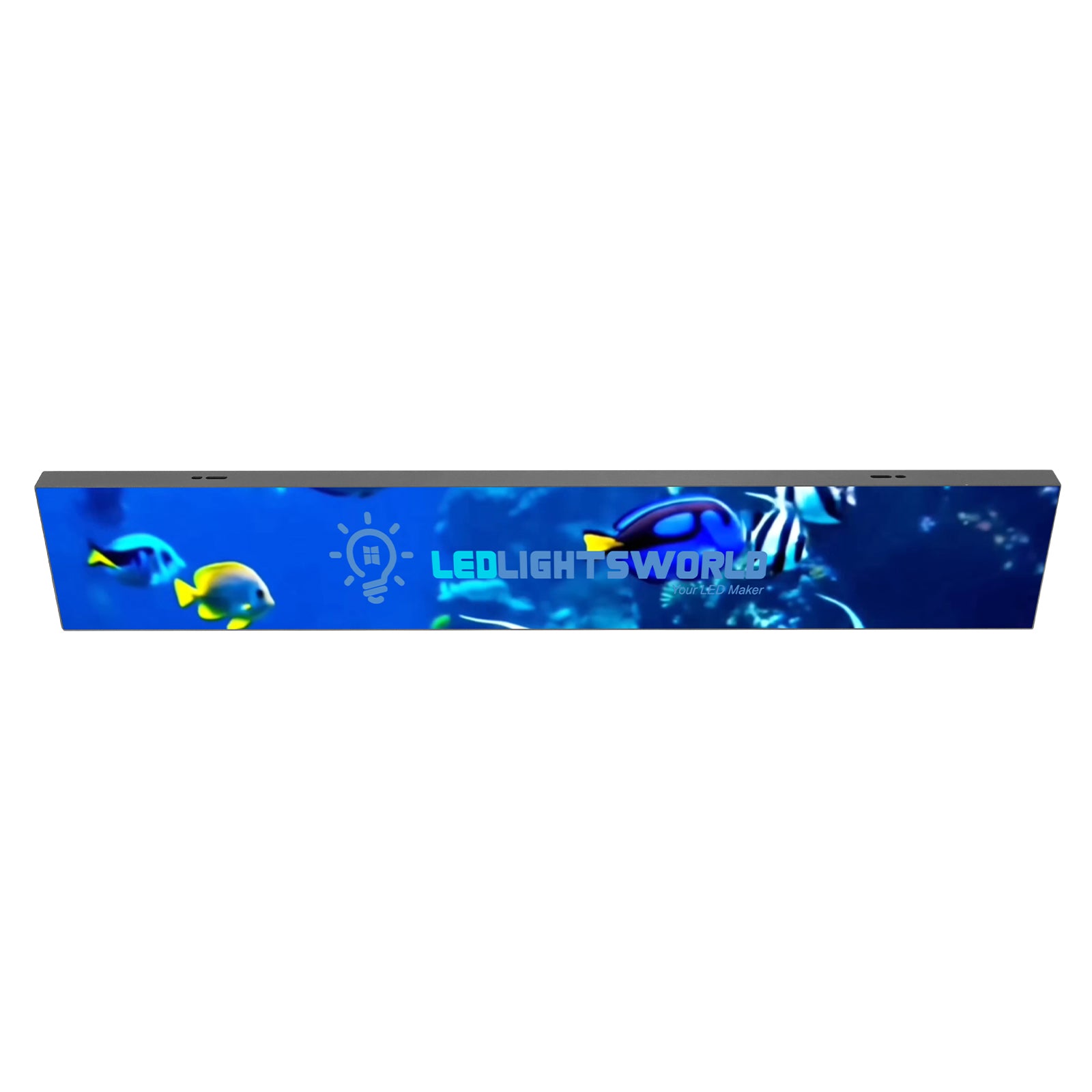 Présentoir LED sans cadre série FL – P1.86 · 160 × 960 mm | Écran LED finition miroir, s'intégrant parfaitement à la décoration moderne de votre magasin.