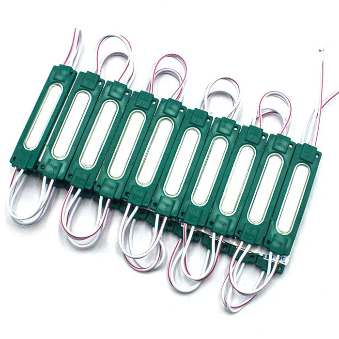 Lot de 20 modules LED COB 2 W, faisceau 160 °, DC 12 V, 100 lm, étanche IP65, avec ruban adhésif au dos