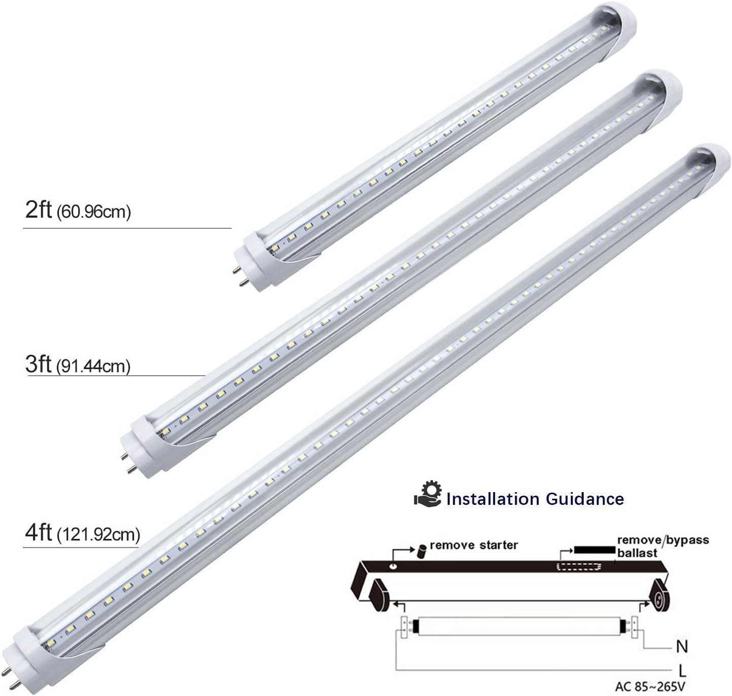 3ft T8 LED Tube Lamp – 15W – Retrofit Type – Frosted Cover – 3000K / 4000K / 5000K – 4-Pack or 20-Pack – Ballast Bypass – Non-Dimmable (AC90-240V)or 110V Dimmable