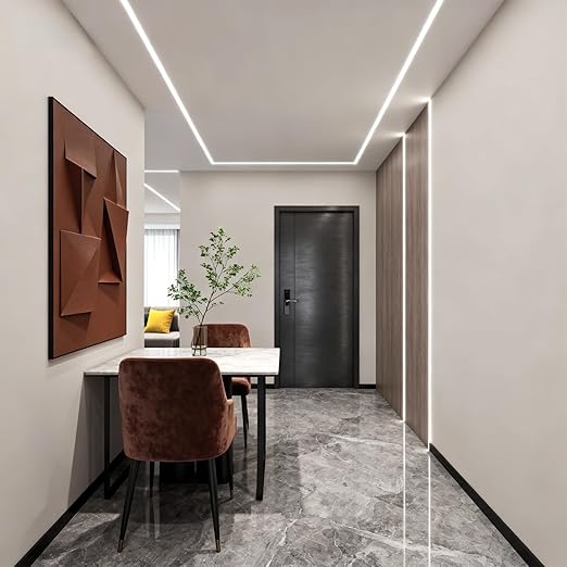 Double-Sided Plaster-in Drywall  LED Aluminum Channels– Fit for 1 to 20mm LED Strip | 1Meter | Silver | Milky White Cover | 4 / 6 / 10 -Pack | Local Stock US/UK