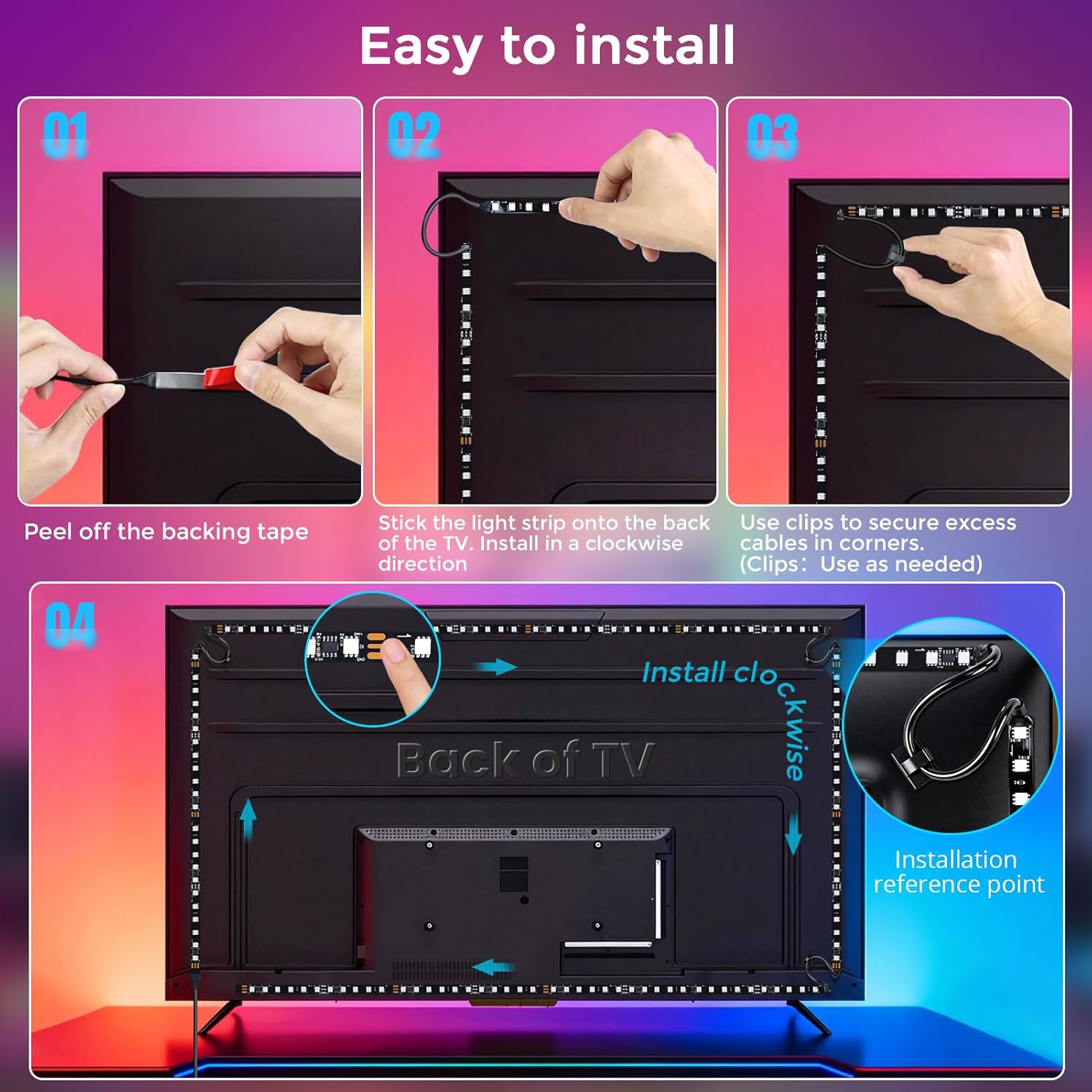 LightingWill CST3 HDMI 2.0 Sync Box TV Backlight Strip Kit - 9.8FT / 12.5FT / 16.4FT  Smart RGBIC LED Strip Sync with Screen | Supports 4K@60Hz | 72 LEDs/m |Sync to Movies, Games | Compatible with PS5/Xbox/PC
