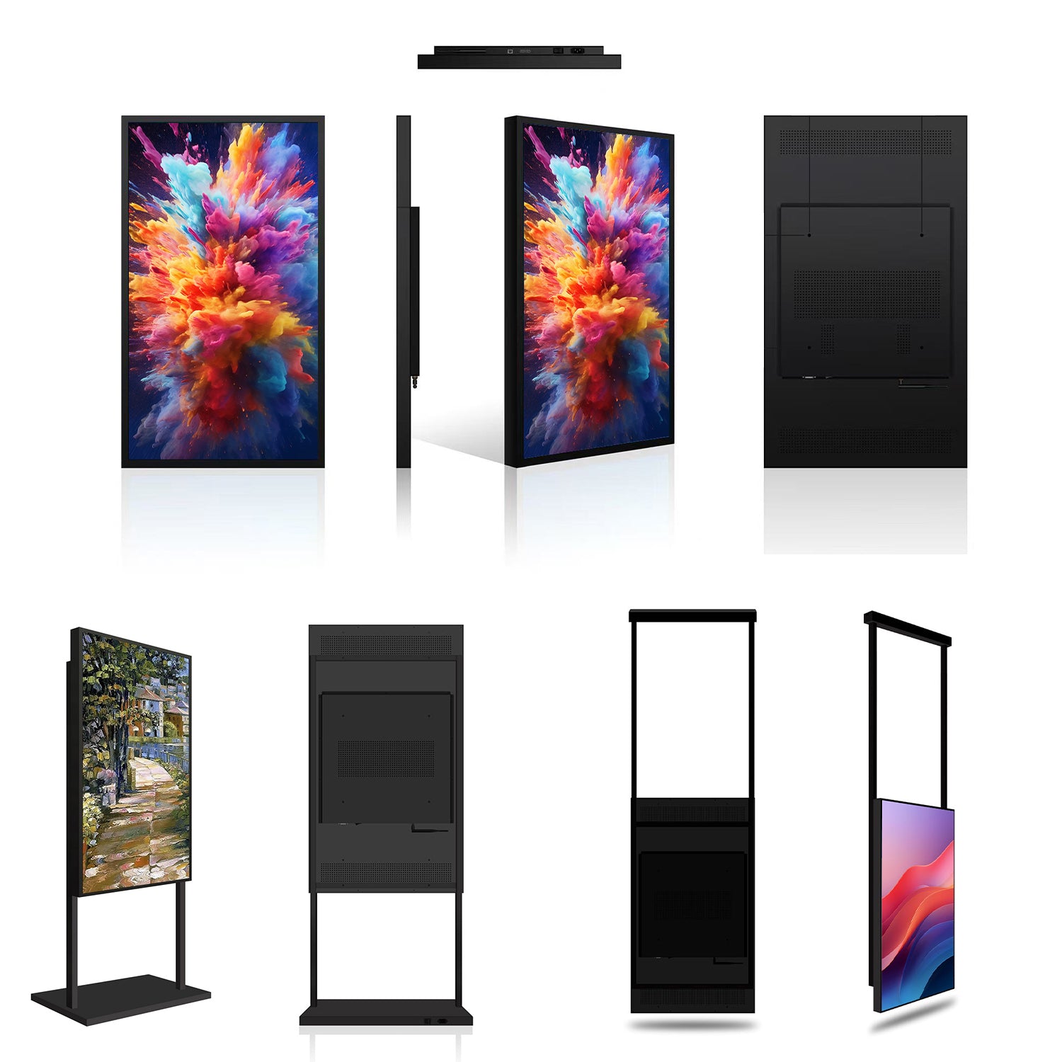 75" Single-Sided 2500nits High Bright LCD Window Display Advertising Monitor, Android RK3568 2G+32G, Non-Touch, Cloud/APP/USB, Wall-Mount/Floor Stand/Suspended Installation
