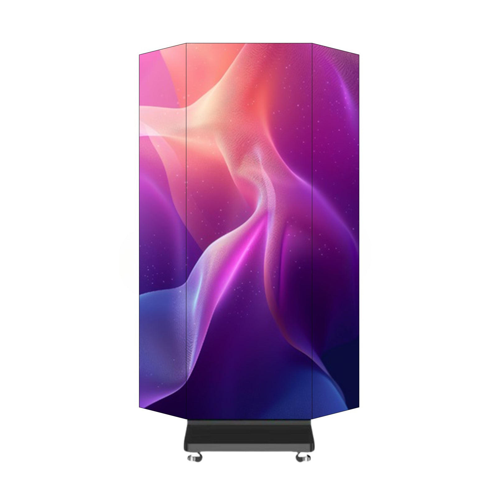 Écran LED pliable triple série EP-TR | Panneau pliable 1280 × 1920 mm | P2,5 / P2 / P1,86 / P1,53 | Surface GOB | Kiosque d'affichage intérieur portable