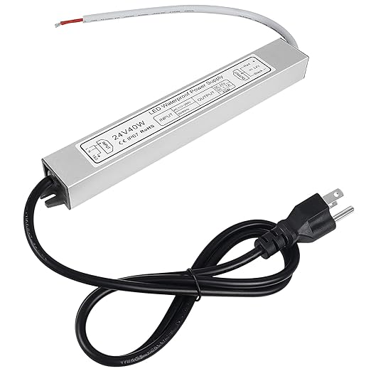24V Waterproof LED Power Supply 30W–300W, 90–265V Input, Single/Dual Wire Output, Aluminum Housing, Outdoor LED Driver, CE/RoHS/FCC — US/UK/EU Plug & Wire Leads Options