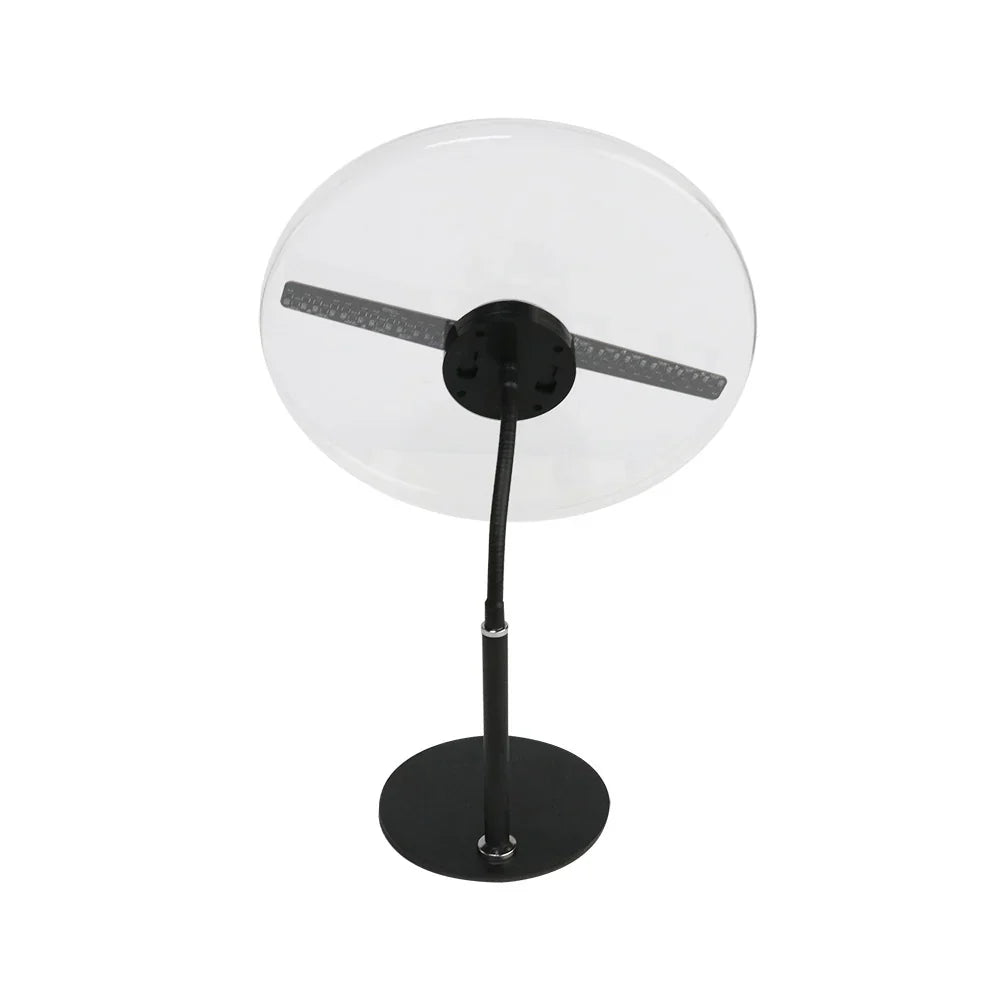 FL-AS Series 11cm to 42cm (4.3–16.5 inch) Small Size | 3D Hologram Fan LED Display | Flat Fan Asynchronous Control | Hologram Display Fan | Desktop Stand with Transparent Protective Cover | 2 Blades