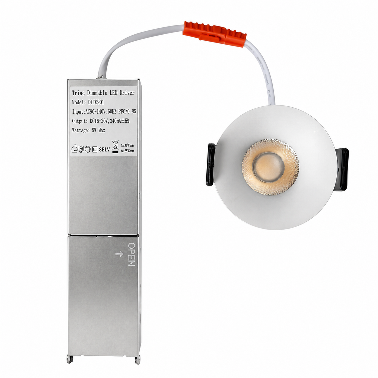 4er-Pack 3 Zoll dimmbares LED-Downlight mit schwarzem Rand, 5 W (entspricht 40 W Halogen), CRI80, LED-Deckenleuchte