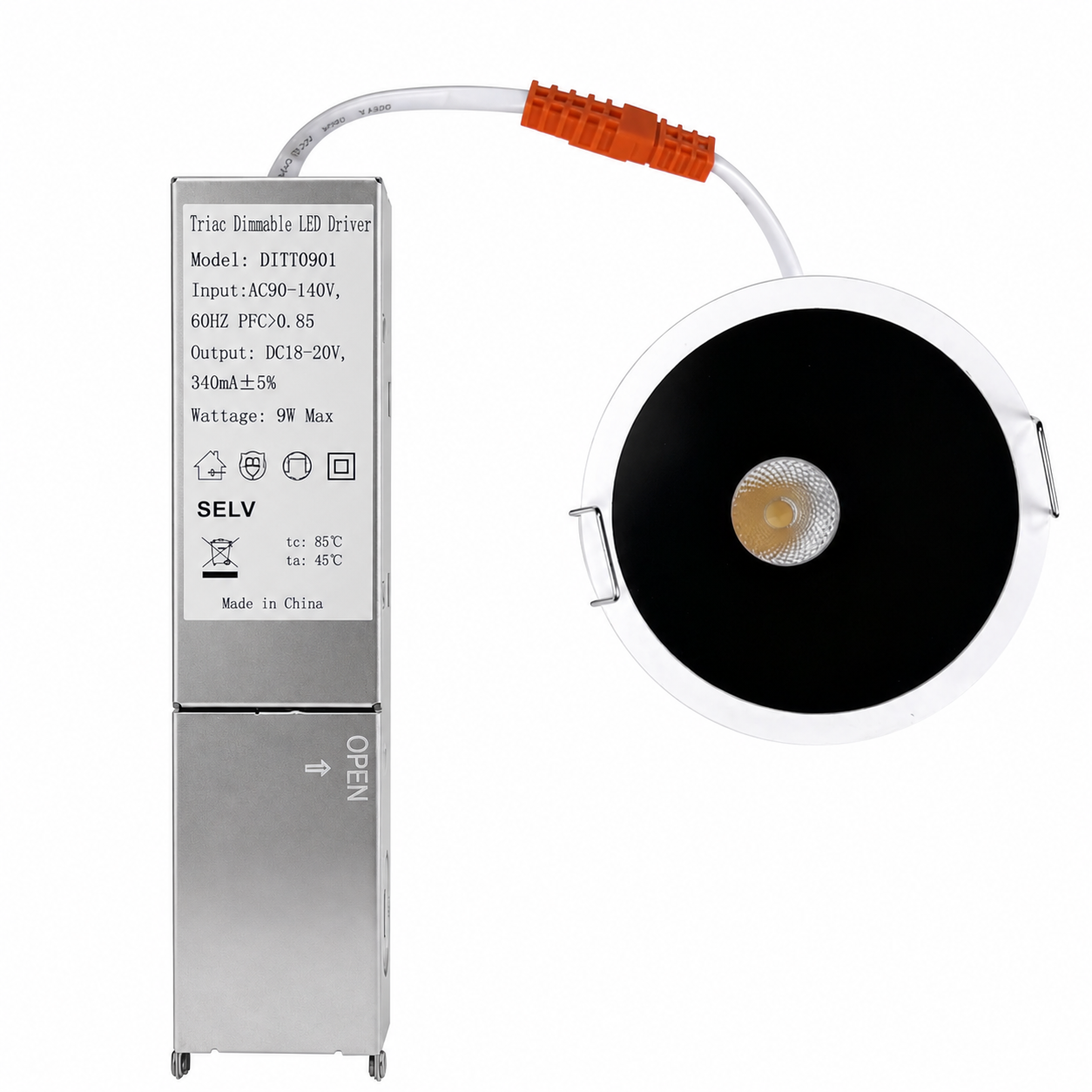 4er-Pack 3 Zoll dimmbares LED-Downlight mit schwarzem Rand, 5 W (entspricht 40 W Halogen), CRI80, LED-Deckenleuchte