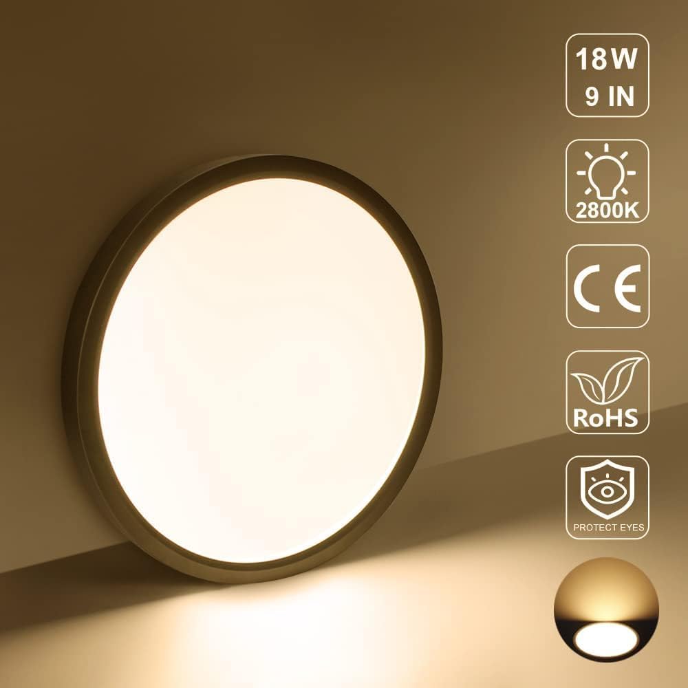 Plafonnier LED rond AC 220–240 V – Noir – Options 12 W / 18 W / 24 W / 32 W – 3 000 K / 4 500 K / 5 000 K / 6 500 K – Plafonnier encastré – Stock local (Royaume-Uni/Allemagne)