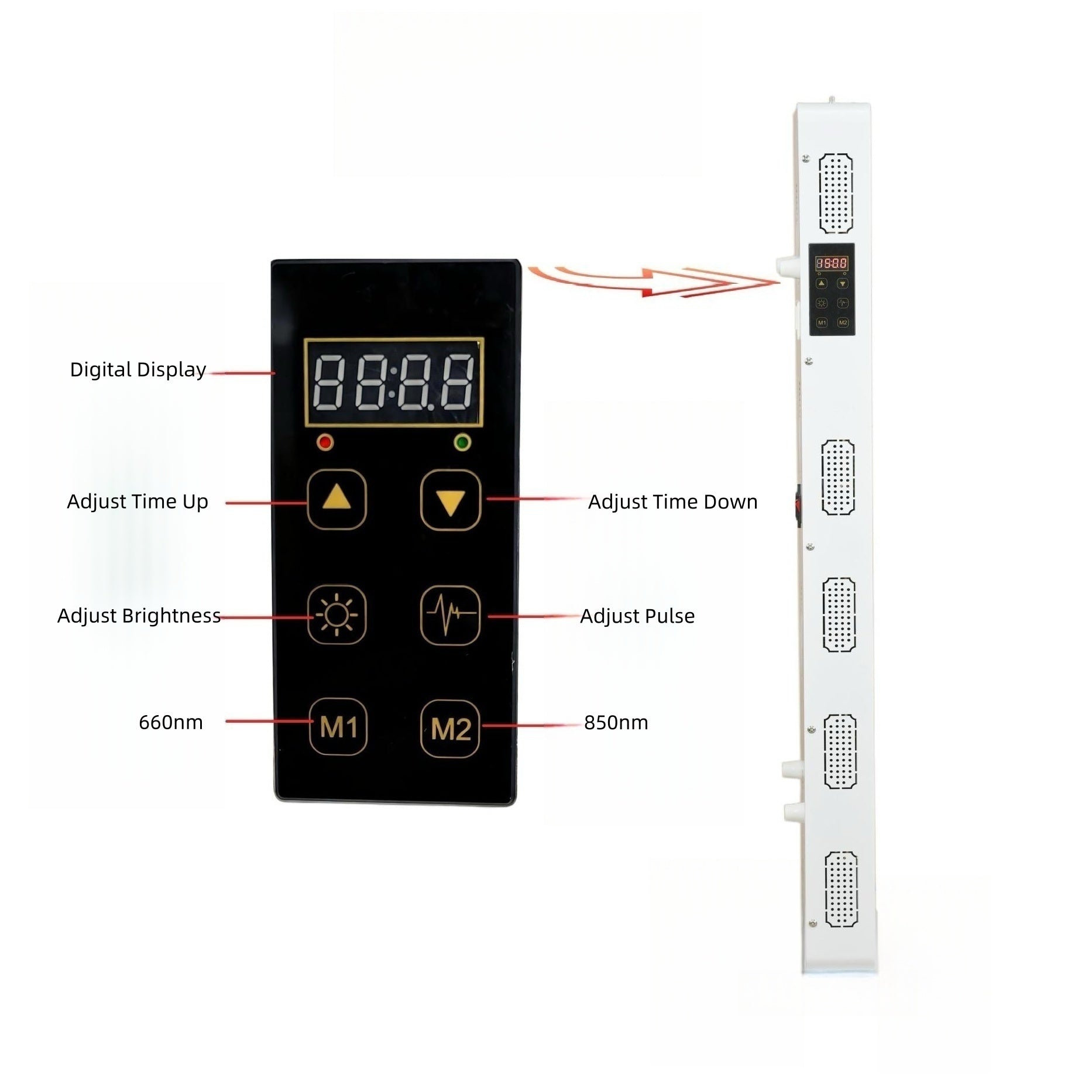 AL-PRO4000 Red LED Light Therapy Panel with Electrical Mobile Stand, 1000W Deep Red 660nm & Near Infrared 850nm LED Light Therapy