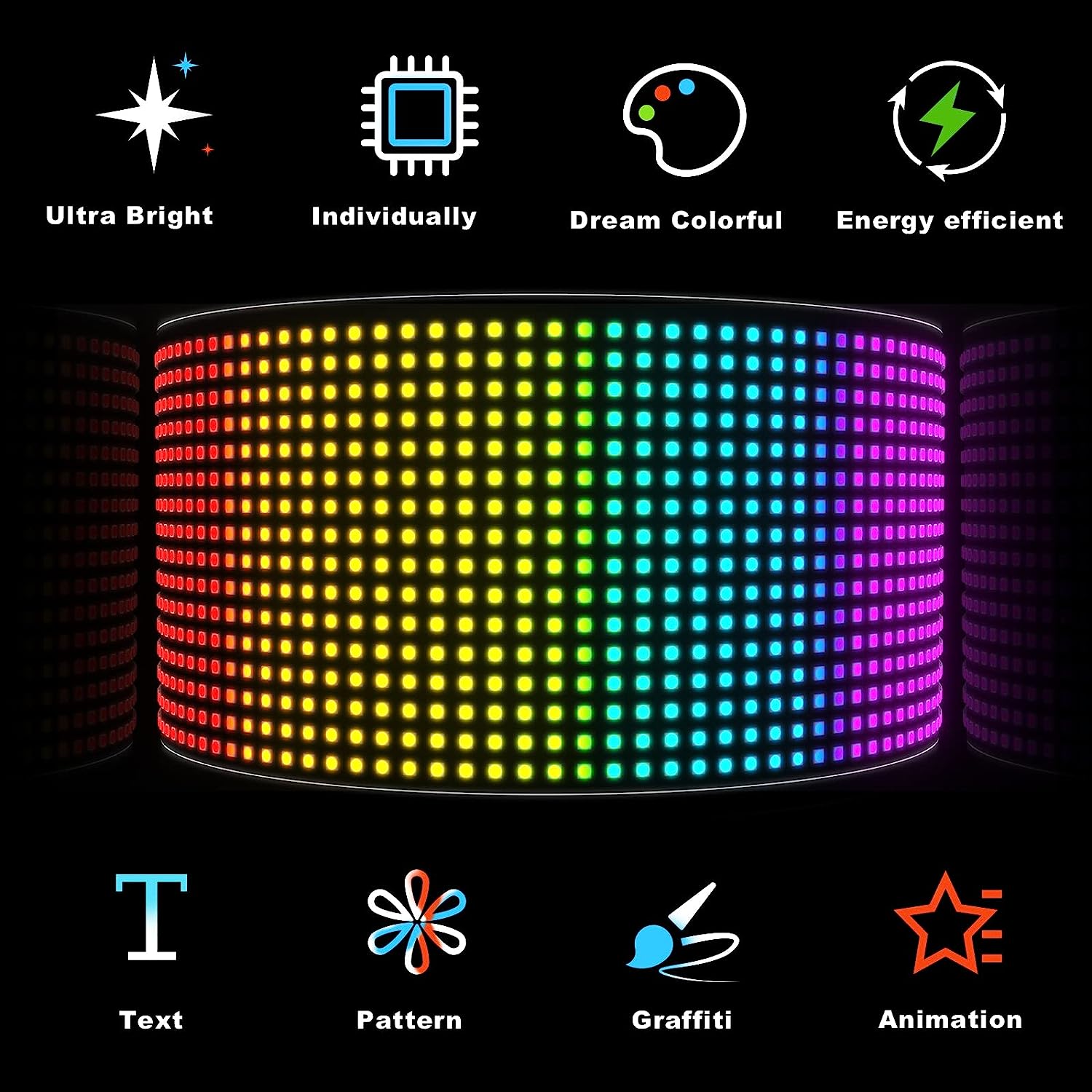 Modell 1696, klein, flexibel, USB 5 V, LED-Schild fürs Auto, Bluetooth, App-Steuerung, Bildschirmtextmuster, Animation, LED-Schildanzeige für Autofenster, Geschäft, Bar und Eingangsschild