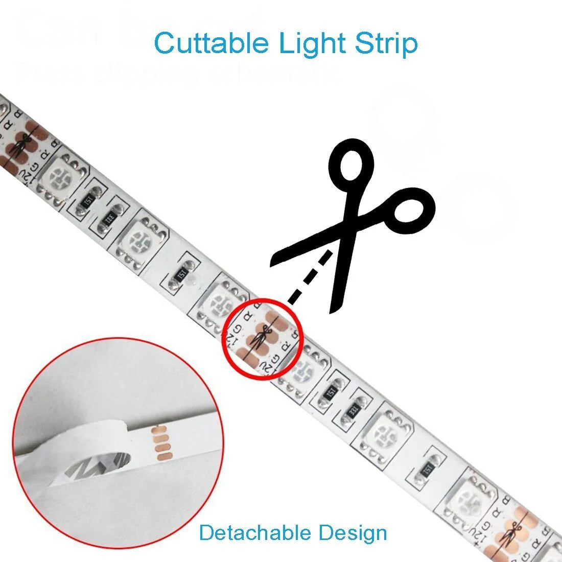 Smart WIFI SMD5050 150LEDs RGB LED Strip Light Kit - DC12V | 30 LEDs/M | 10mm PCB | IP00 / IP65 | 5M /10M | RGB Color Changing LED Strip Lights with Alexa, Google Assistant | App Control & 24 Keys Controller + Power Supply | 5/10M