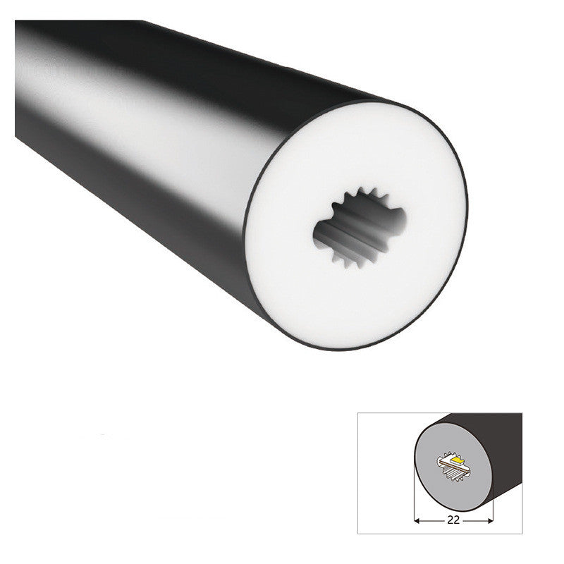 Neon Light Housing – S22D | ⏀22mm Silicone LED Channel System | IP67 Waterproof | 6mm PCB Width | 164FT/50M