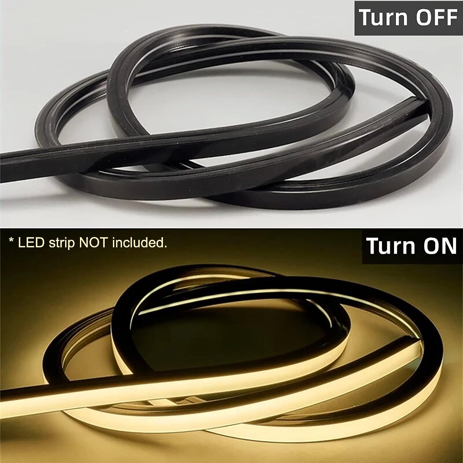 Neon Light Housing – S2020 Black | 20x20mm Silicone LED Channel System | IP67 Waterproof | 12mm PCB Width | 164FT/50M