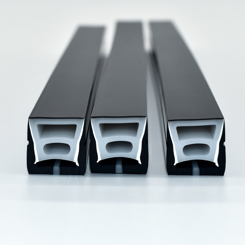 Neon Light Housing – S2020 Black | 20x20mm Silicone LED Channel System | IP67 Waterproof | 12mm PCB Width | 164FT/50M