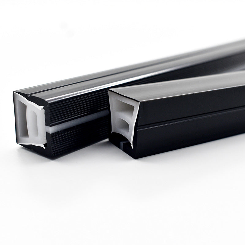 Neon Light Housing – S2020 Black | 20x20mm Silicone LED Channel System | IP67 Waterproof | 12mm PCB Width | 164FT/50M