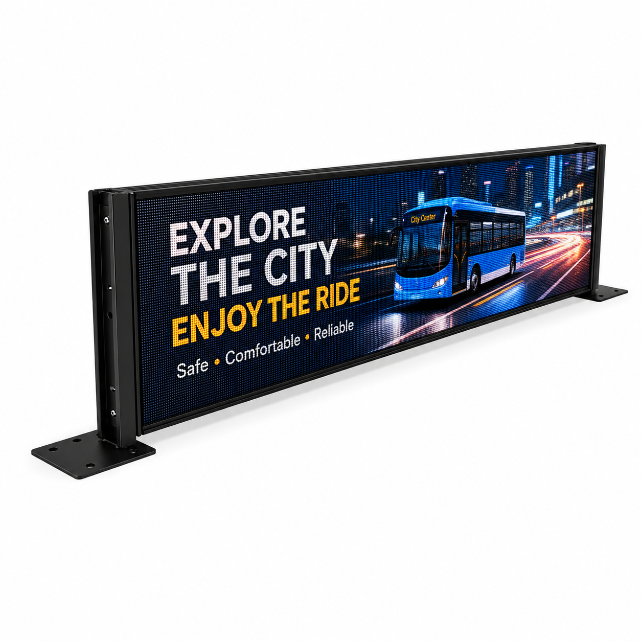 Bus Rear Window & Side LED Advertising Display Screen 4500nits High Brightness, Inside Installation, Network Cluster Control