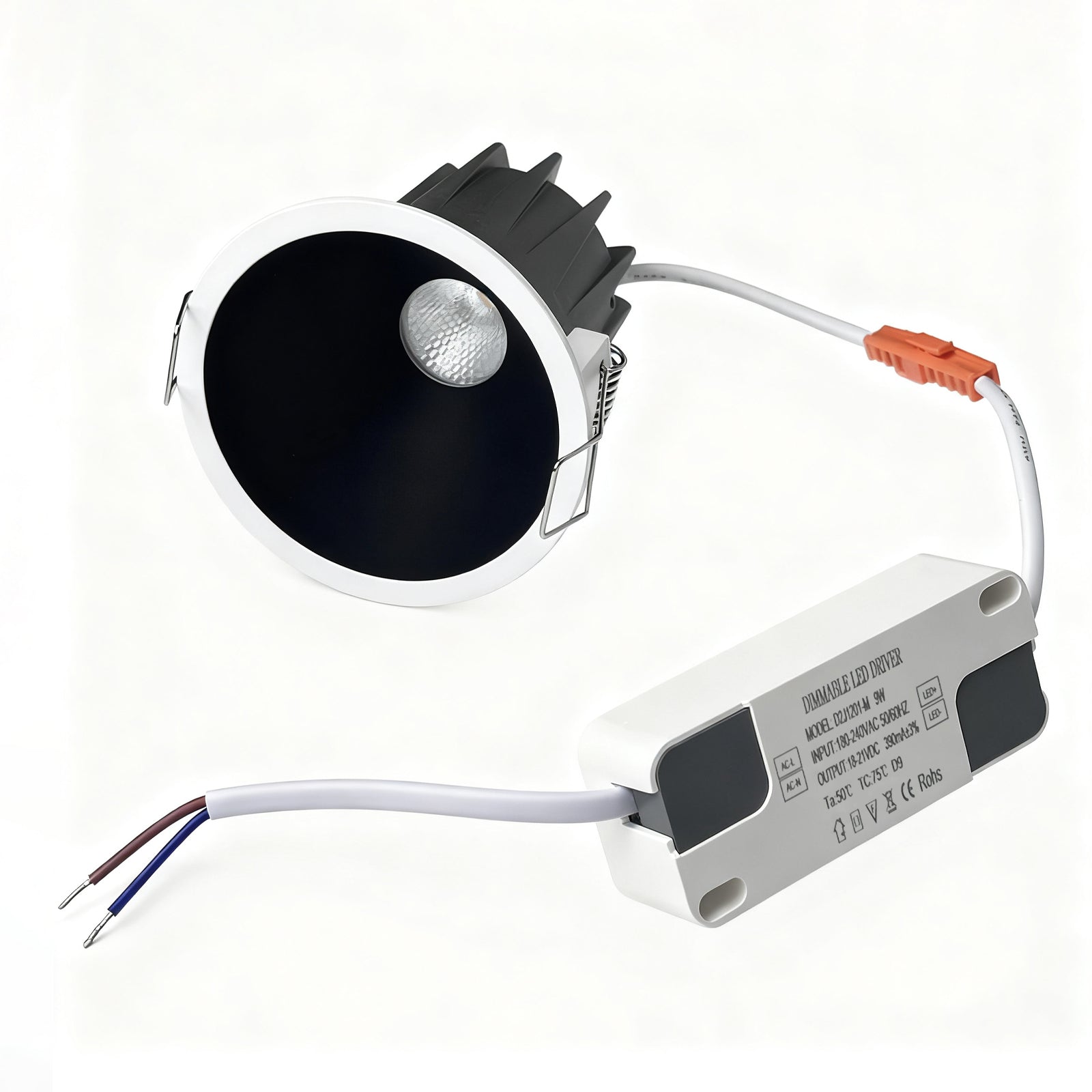 4er-Pack dimmbares 2-Zoll-LED-Downlight, 3 W (entspricht 35 W Halogen), LED-Deckenleuchte mit schwarzem Rand