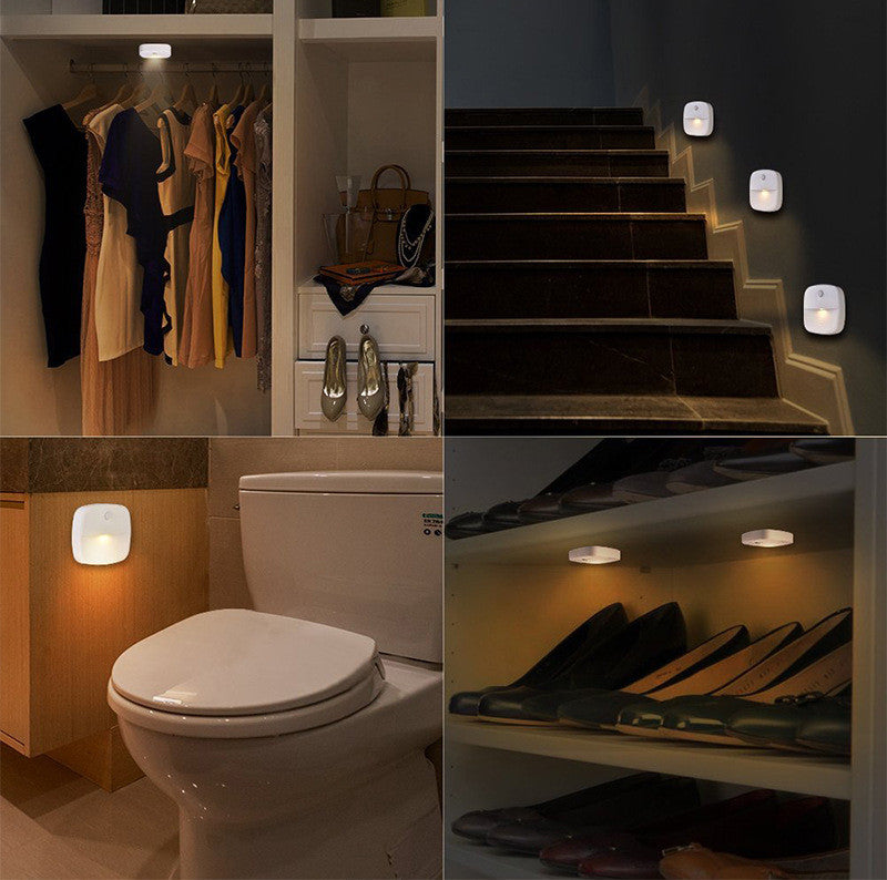 Battery Operated LED Motion Sensor Light - 2 / 3 / 4 / 5 / 6 PCS | Dual White (3000K-6500K Switchable) | Cordless Stick-On LED Night Light for Closet, Hallway, Bathroom, Kitchen, Cabinet(Battery not included)