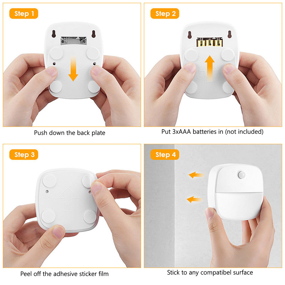 Battery Operated LED Motion Sensor Light - 2 / 3 / 4 / 5 / 6 PCS | Dual White (3000K-6500K Switchable) | Cordless Stick-On LED Night Light for Closet, Hallway, Bathroom, Kitchen, Cabinet(Battery not included)