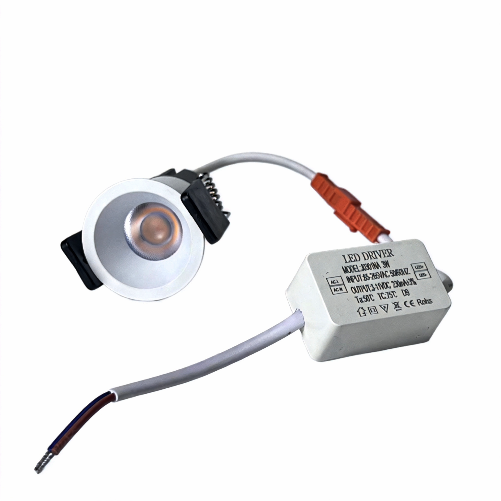 Plafonnier LED à profil bas de 1 pouce d'épaisseur, 3 W, 2 pouces, CRI80, diffuseur antireflet