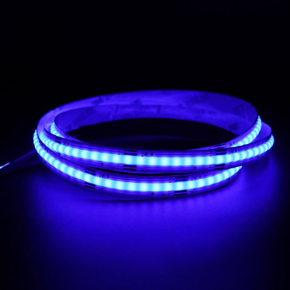 Bande LED multicolore FCOB 5 m, 576 LED/m, 14 W/m, 12 V, sans points, RVB