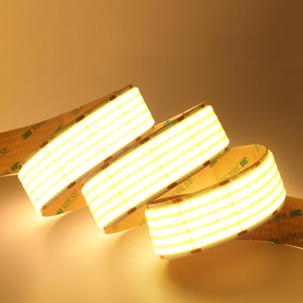 Five Row COB Flexible LED Strip Light- 24V | 1600 LEDs/M | 3000K / 4000K / 6500K | 30mm PCB | CRI 90+ | Dot-Free Continuous Lighting | Non-Waterproof | for Cabinets,Kitchen Office Lighting | 5/50M