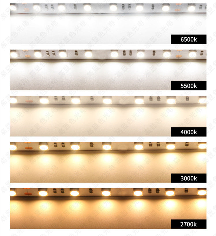 Bande lumineuse LED flexible SMD2835 600 LED 12 V 60 W, 5 mètres, couleur réelle, IRC95+
