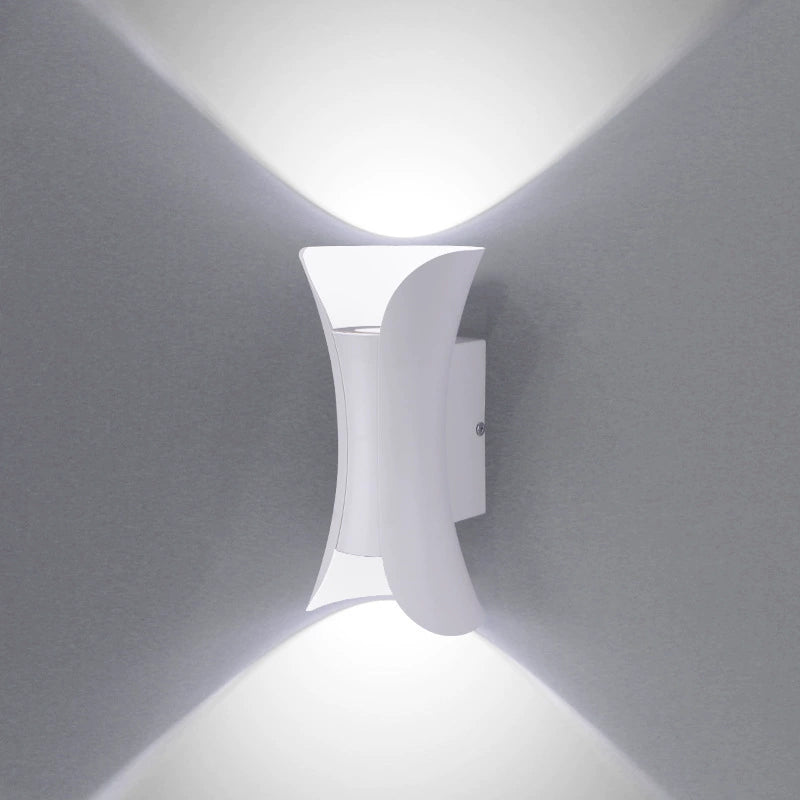 Waterproof LED Wall Light - 6W / 10W / 20W / 30W | 3000K / 6500K | White / Black / Black & Golden / White & Golden | Up & Down Outdoor Wall Sconce for Porch, Garden, Balcony & Indoor Decoration | Aluminum Housing | IP65 | 2-Pack