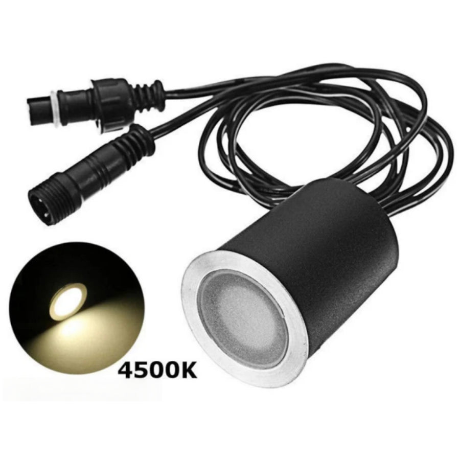 10er-Pack LED-Einbauleuchten-Kits für den Außenbereich, IP67 wasserdicht, mit schwarzer Schutzhülle, LED-Stufenleuchte für Garten/Hof/Stufen/Badezimmer/Küche