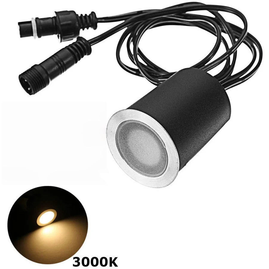 10er-Pack LED-Einbauleuchten-Kits für den Außenbereich, IP67 wasserdicht, mit schwarzer Schutzhülle, LED-Stufenleuchte für Garten/Hof/Stufen/Badezimmer/Küche