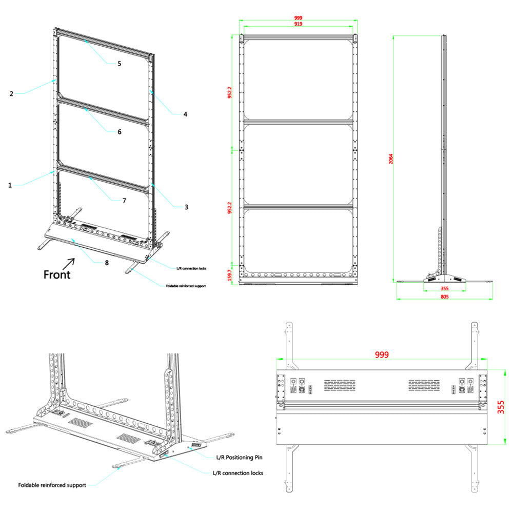 EP-RS Series Rollable LED Poster Display | 1000×2000mm | P2.6 / P1.95 / P1.56 / P1.25 | Lightweight, Flexible & Portable | Floor-standing with Detachable Frame