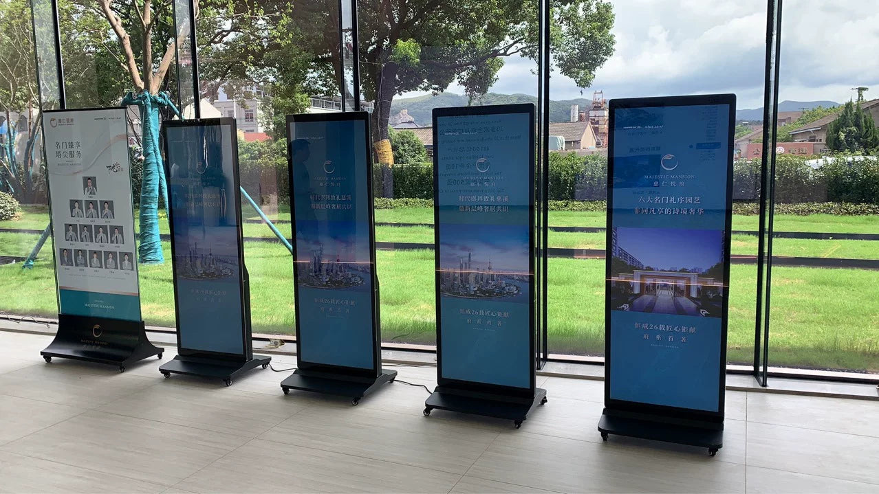 75'' Full Screen Floor Standing LCD Digital Signage Display – Non-touch / IR Touch / Capacitive Touch 4K Android Advertising Screen