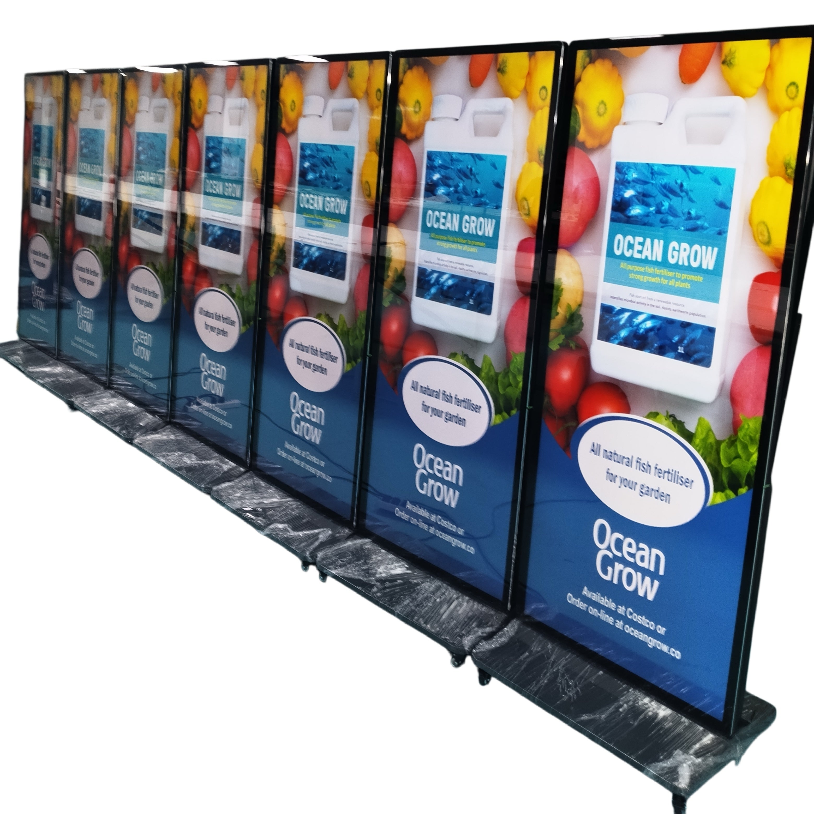 Lecteur publicitaire LCD simple face d'intérieur 65'' avec base roulante | Android RK3568 2 Go + 16 Go | Non tactile / Infrarouge / Tactile capacitif | CMS préinstallé