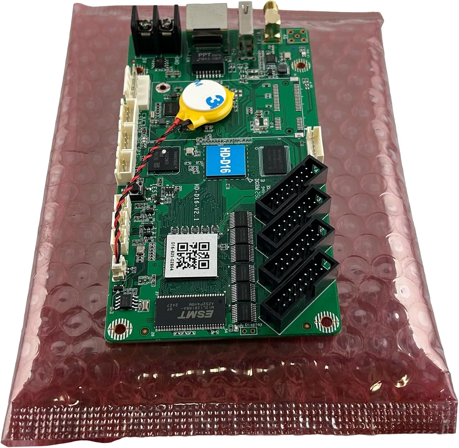 HUIDU HD-D16 LED Card with 4 HUB75E Ports | Digital Signage Player for LED Display Screens | Wi-Fi & LAN Control, 1080p Playback, 65,000 Pixels