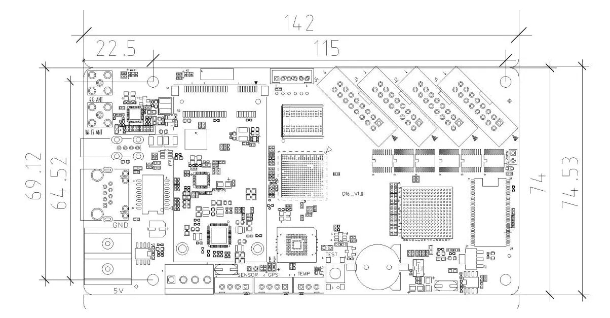 HUIDU HD-D16 LED Card with 4 HUB75E Ports | Digital Signage Player for LED Display Screens | Wi-Fi & LAN Control, 1080p Playback, 65,000 Pixels