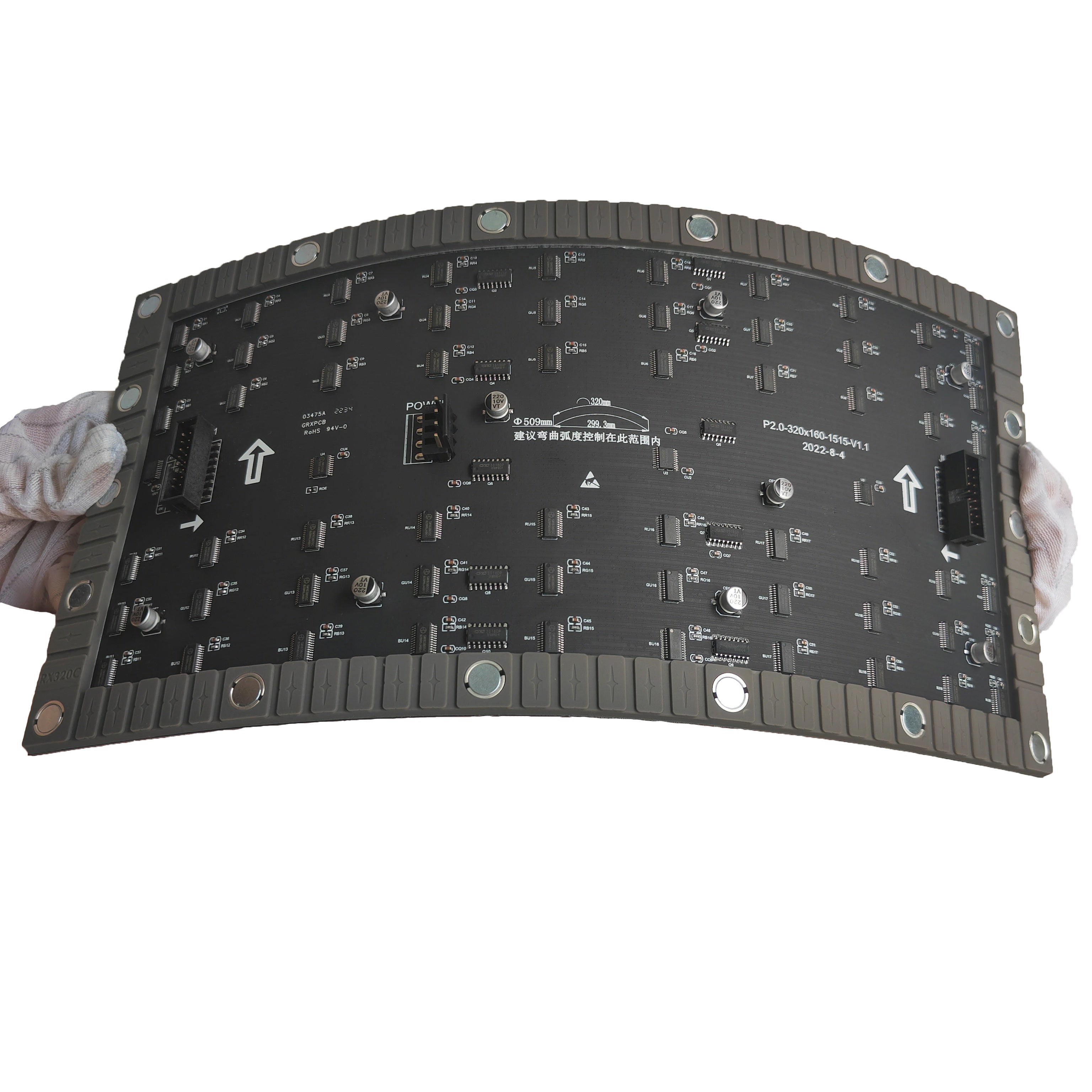 Flexibles LED-Modul für den Innenbereich der IF-3S-Serie – P2.0 | 320×160 mm | SMD | Weiche Rückschale mit Magnet | 600 Nits 