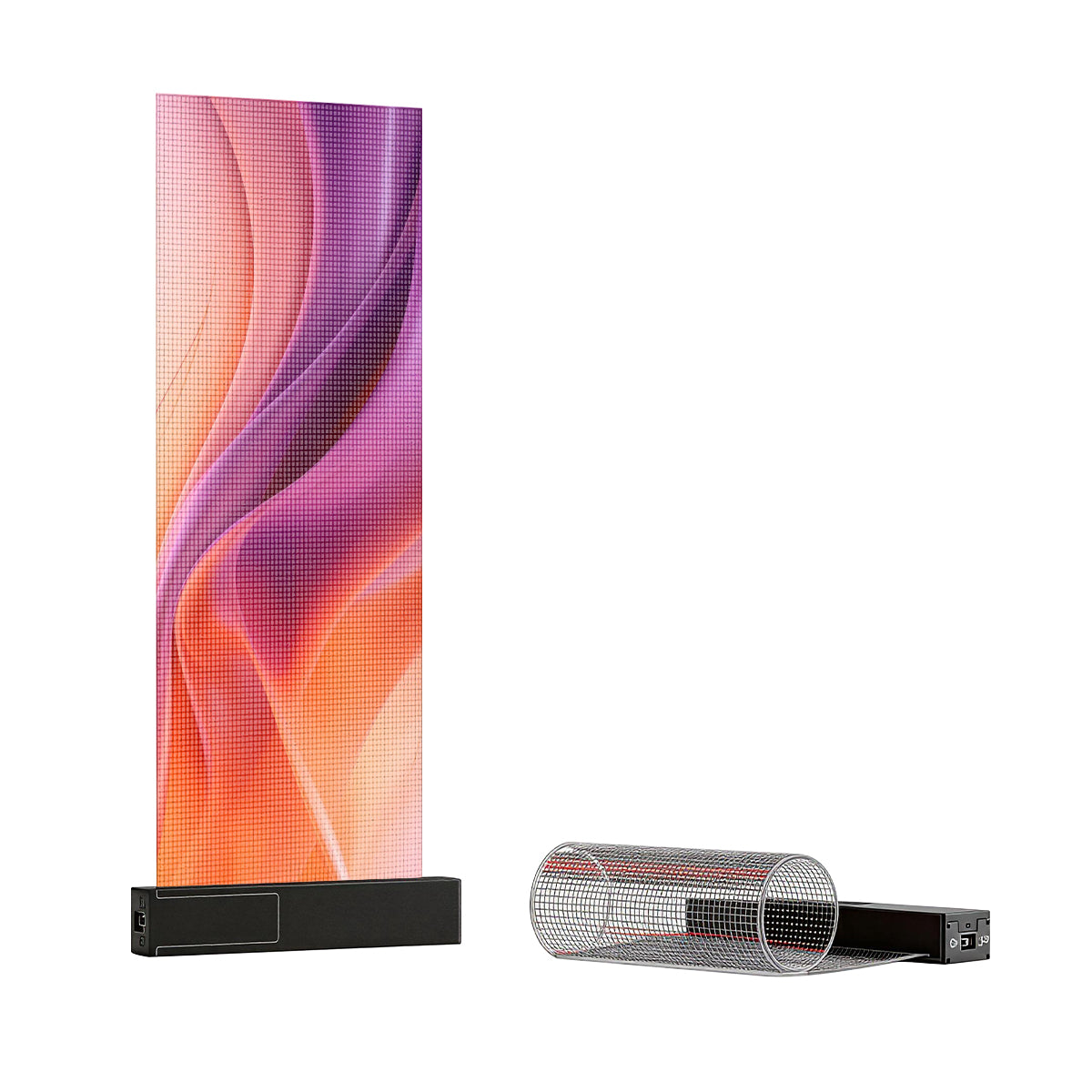 P8 Glasaufkleber Transparente LED-Folie – 240×600 mm (9,45×23,62 Zoll) | 1500 Nits | Hochtransparentes Klebedisplay für Schaufenster und Ausstellungsfenster | Plug &amp; Play