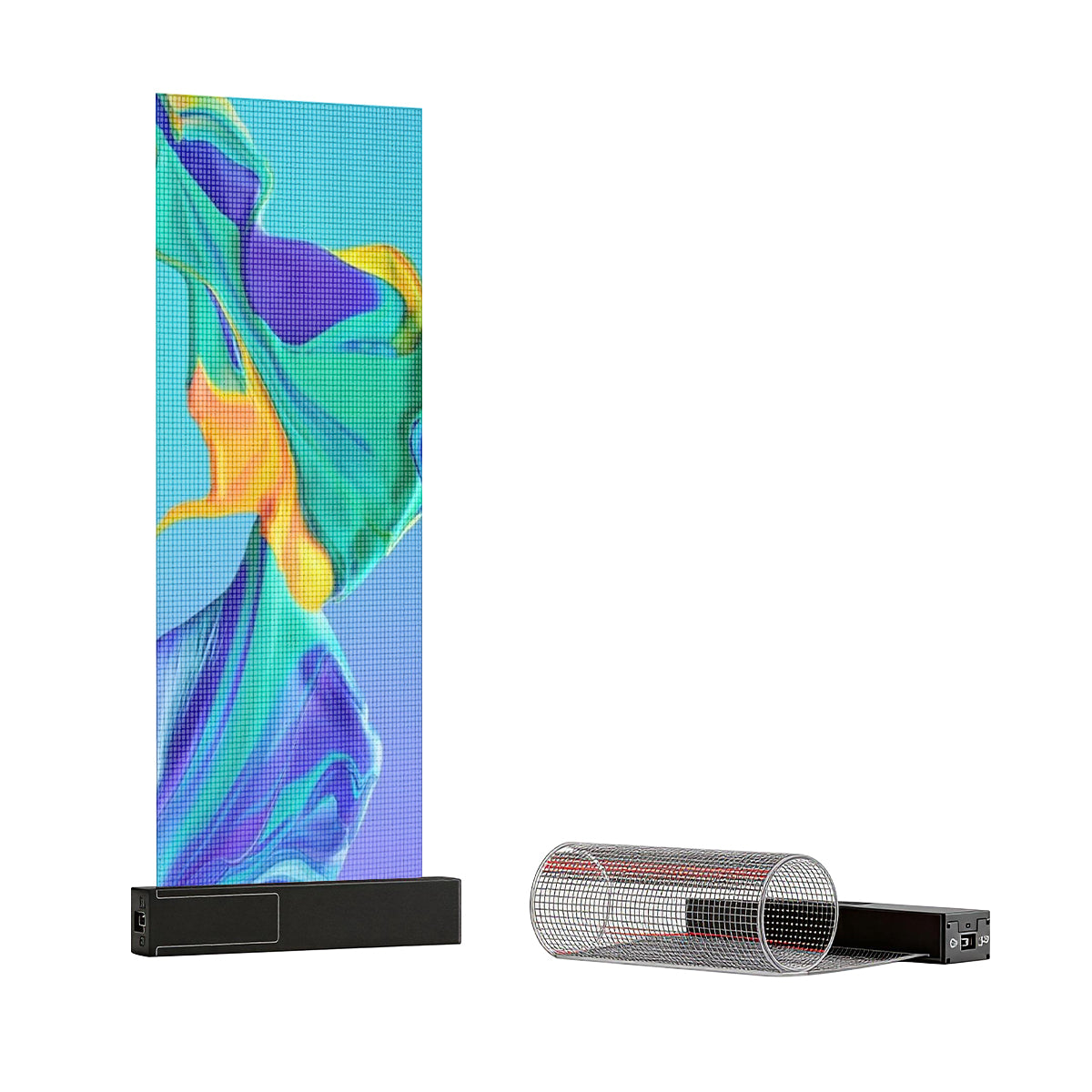 P5 hochtransparente selbstklebende LED-Folie – 200 × 600 mm (7,87 × 23,62 Zoll) | 1500 Nits | Ultradünnes Glas-Aufkleberdisplay für Schaufenster und Schaufenster | Plug &amp; Play