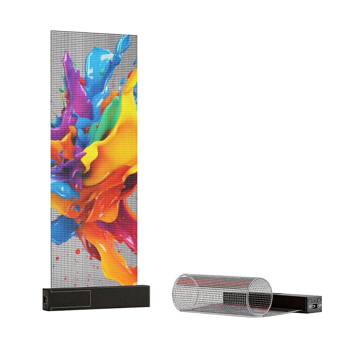 Film LED adhésif transparent P6.25 – 240 × 600 mm (9,45 × 23,62 po) | 1 500 nits | Affichage autocollant haute transparence pour murs et vitrines | Plug &amp; Play