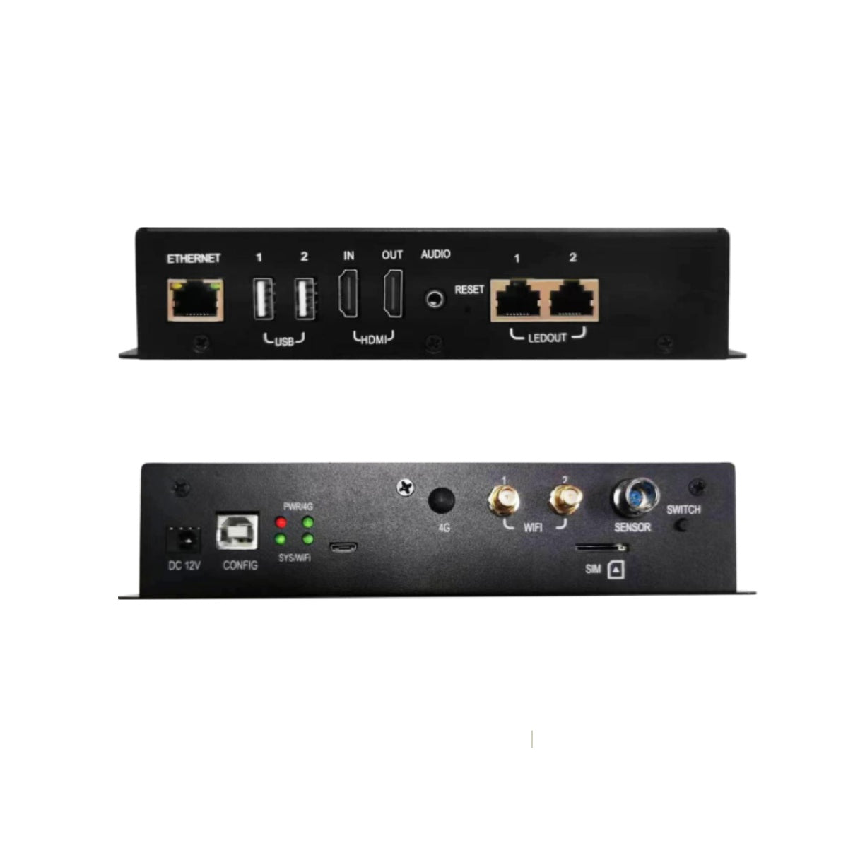 Boîtier de lecture multimédia Mooncell MB4 – 1,3 million de pixels | Boîtier compact de transmission LED synchrone avec entrées HDMI et DVI pour écrans LED 