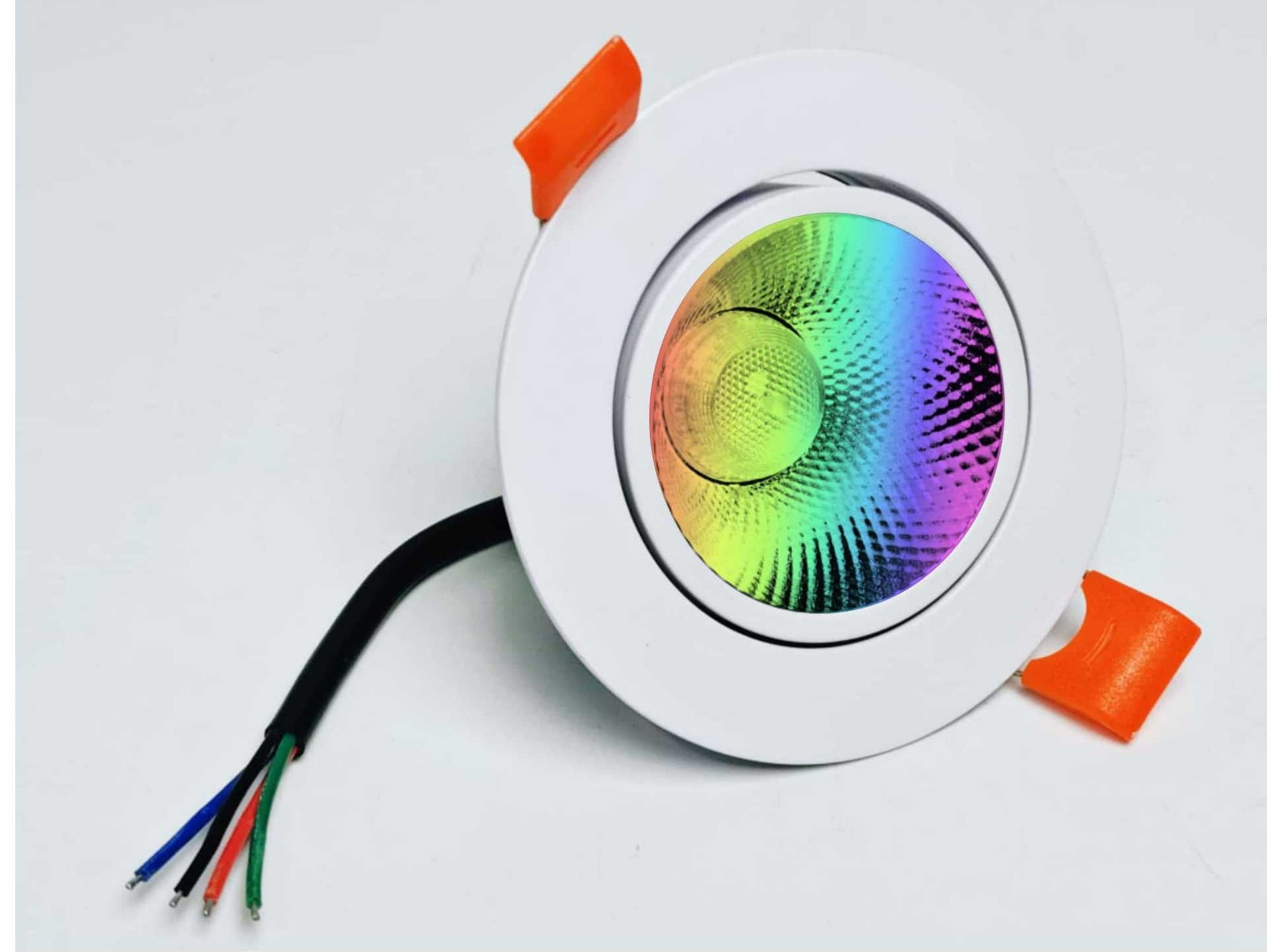 4er-Pack RGBW, superhelle, moderne LED-Einbauleuchten, 20 W, 24 V, weiß, runde, eingebettete LED-Panelleuchten, Aluminium, Decken-Downlight für den Innenbereich, Hotelbeleuchtung, Barbeleuchtung, Tanzsaalbeleuchtung, Restaurantbeleuchtung