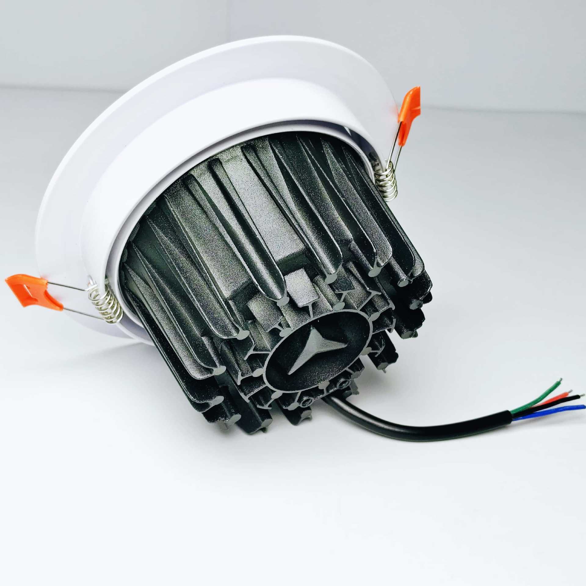 4er-Pack RGBW, superhelle, moderne LED-Einbauleuchten, 20 W, 24 V, weiß, runde, eingebettete LED-Panelleuchten, Aluminium, Decken-Downlight für den Innenbereich, Hotelbeleuchtung, Barbeleuchtung, Tanzsaalbeleuchtung, Restaurantbeleuchtung