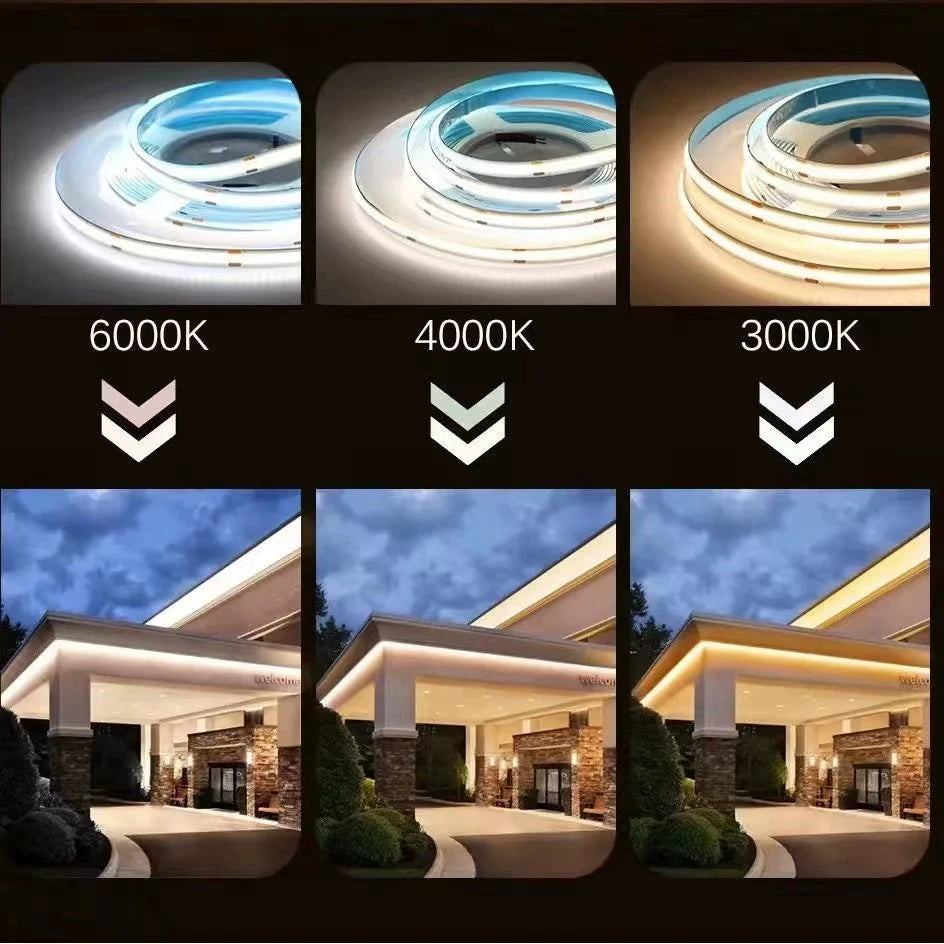 8MM Wide CRI90 COB Flexible LED Strip Light - 12V / 24V | 320 / 480 LEDs/M | 3000K / 4000K / 6500K  | 8mm PCB | CRI 90+ | Dot-Free Continuous Lighting | Non-Waterproof | for Cabinets,Kitchen Office Lighting | 5/50M
